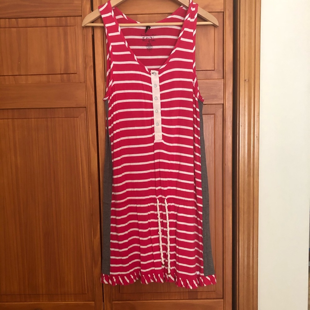 Pink white and gray sun dress